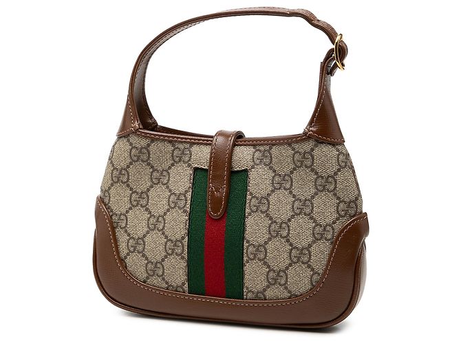 Gucci Mini Borsa a Tracolla Jackie 1961 Beige GG Supreme Web - vista 2