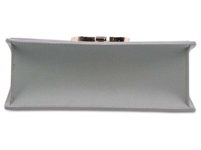 Dior Gray Grained Calfskin 30 Montaigne Chain Flap Marrone - vista 3