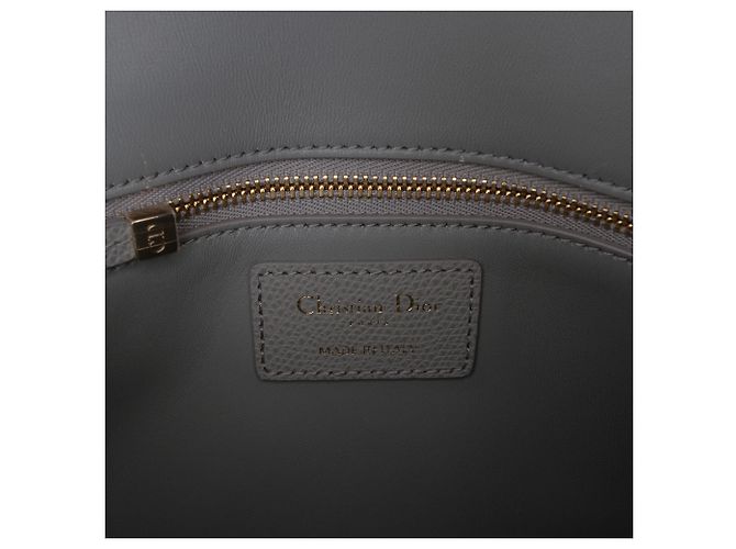 Dior Gray Grained Calfskin 30 Montaigne Chain Flap Marrone - vista 5