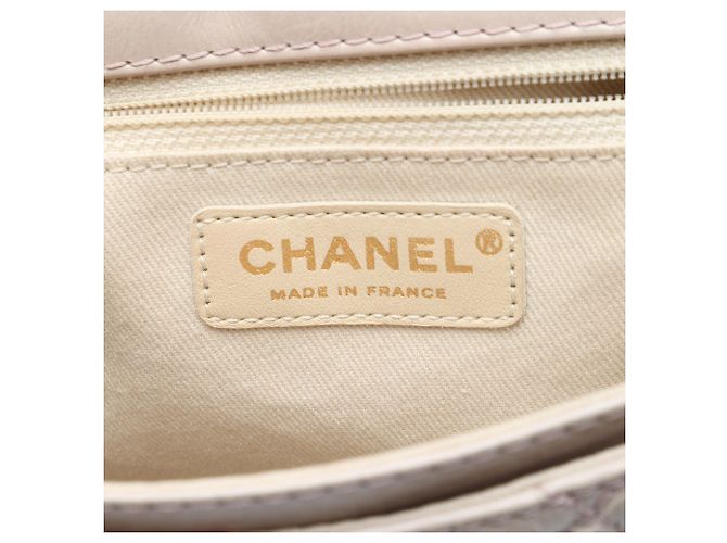 Chanel Gray Medium Quilted Aged Calfskin Bubble CC Flap Marrone Grigio - vista 5