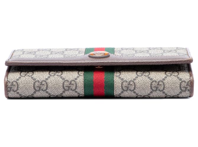 Gucci Portafoglio con catena Ophidia Web GG Supreme Beige - vista 3
