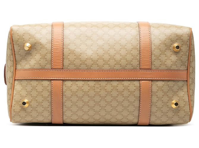 Céline Celine Beige Macadam Boston Bag aus beschichtetem Canvas - Ansicht 3