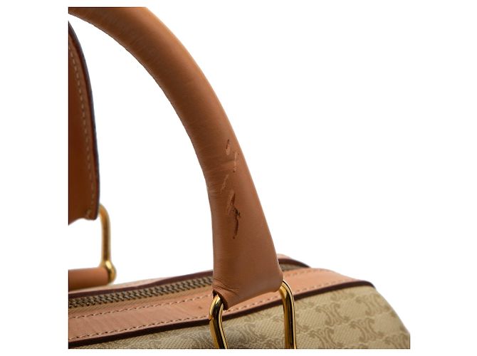 Céline Celine Beige Macadam Boston Bag aus beschichtetem Canvas - Ansicht 6