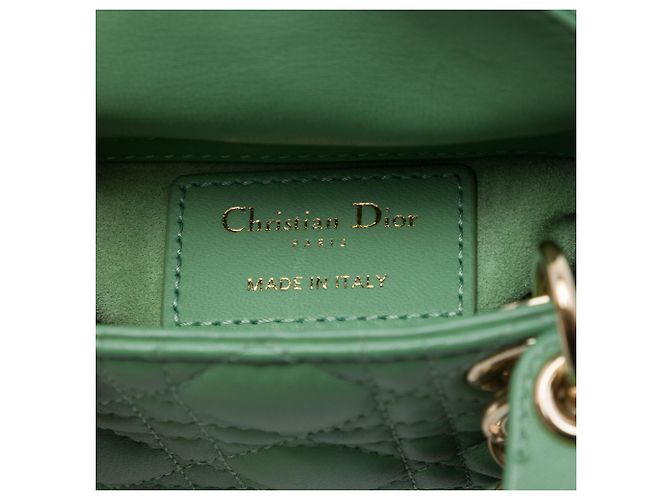 Dior Green Micro Lambskin Cannage Lady Dior Verde - vista 5