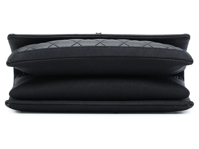 Chanel Black CC Quilted Lambskin and Grosgrain So Black Flap Nero - vista 3