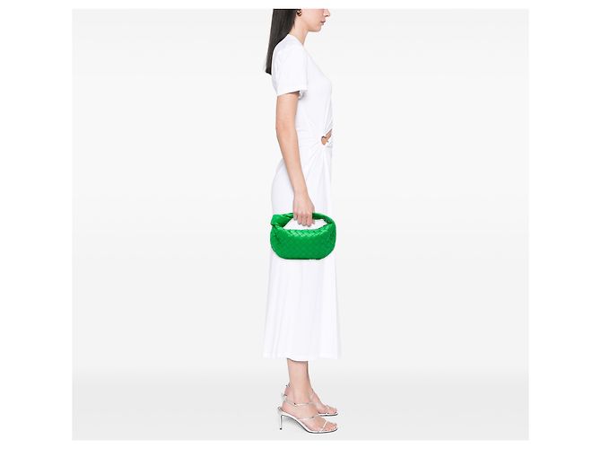 Bottega Veneta Mini Jodie in Nappa Intrecciato Verde - vista 6