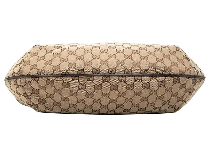 Gucci Beige GG Canvas Web Halbmond Crossbody Tasche - Ansicht 3