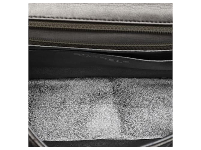 Chanel Mini Rectangular Classic Metallic Lambskin Single Flap Grigio Marrone Grigio antracite - vista 4