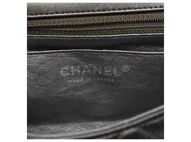 Chanel Mini Rectangular Classic Metallic Lambskin Single Flap Grigio Marrone Grigio antracite - vista 5