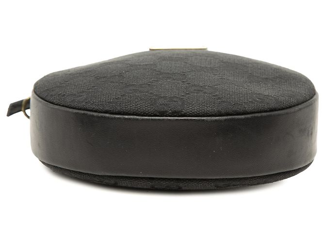 Borsa a tracolla rotonda Gucci in tela GG nera Nero - vista 3