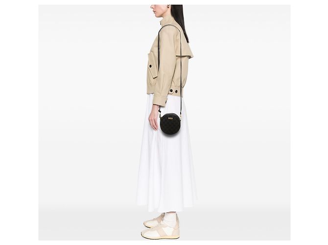 Borsa a tracolla rotonda Gucci in tela GG nera Nero - vista 6