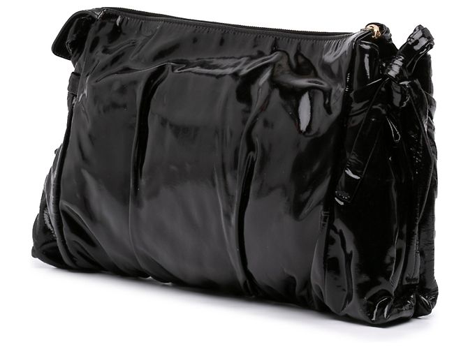 Clutch Hysteria Grande in vernice nera Gucci Nero - vista 2