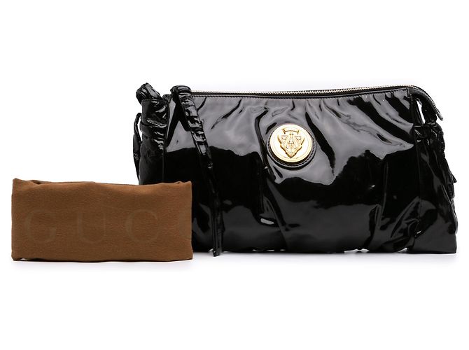 Clutch Hysteria Grande in vernice nera Gucci Nero - vista 7