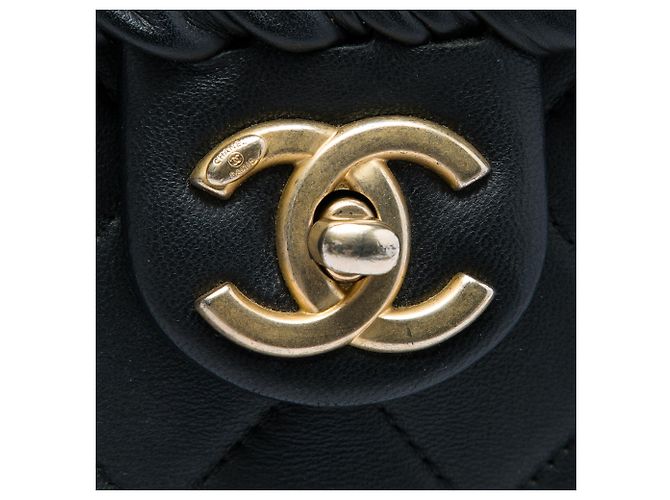 Chanel Black Mini CC Quilted Calfskin Braided My Own Frame Flap Nero - vista 5