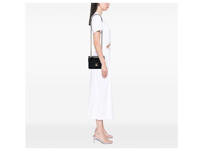 Chanel Black Mini CC Quilted Calfskin Braided My Own Frame Flap Nero - vista 6
