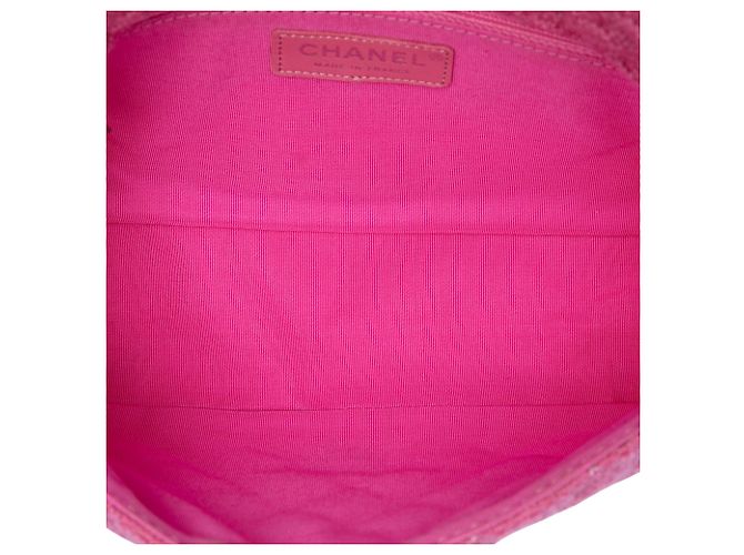 Chanel Pink Small Quilted Tweed Reissue 2.55 Easy Messenger Flap Rosa - vista 4