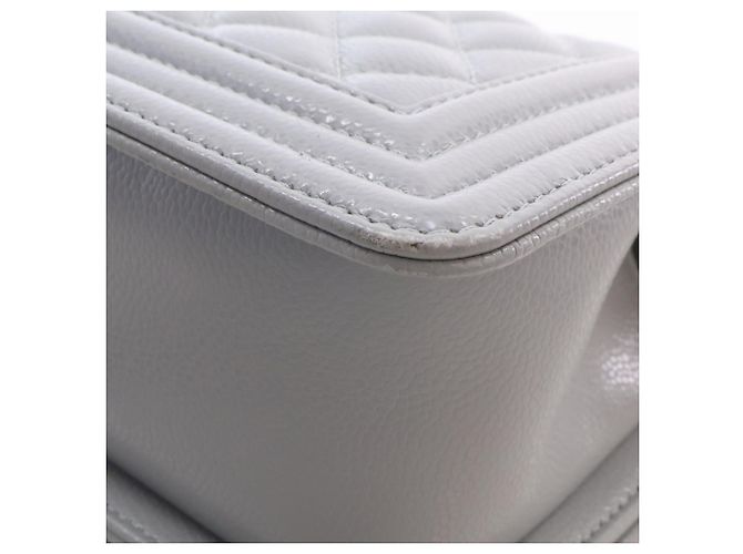 Chanel Gray Small Quilted Caviar Boy Flap Marrone - vista 13