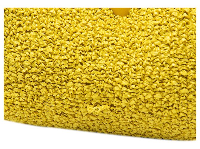 Bottega Veneta Borsa Satchel The Point Triangle Small in Raphia Bouclé Gialla Giallo - vista 6