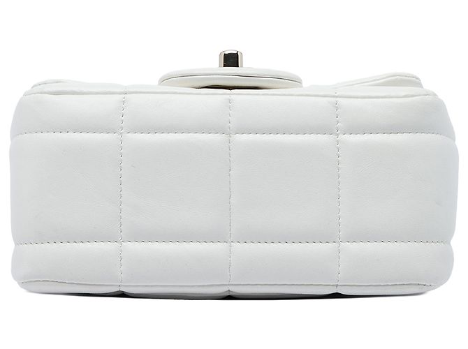 Chanel Mini Quilted Lambskin Resin Crystal Square Monacoco Flap Bianco Crudo - vista 3