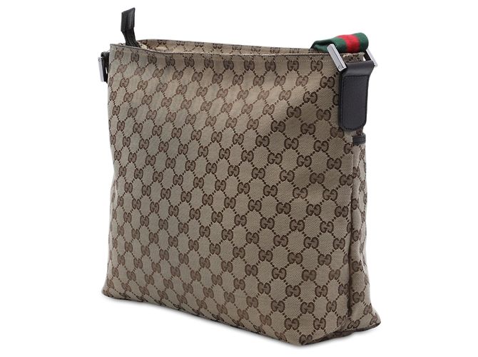 Gucci Beige GG Canvas Web Crossbody - vista 2