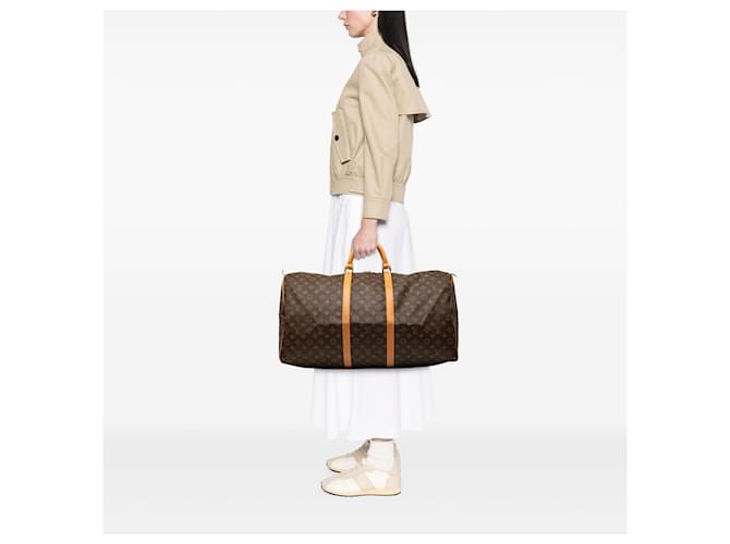 Louis Vuitton Brown Monogram Keepall 60 Marrone - vista 7