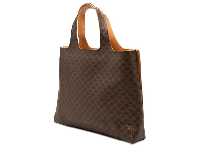 Céline Tote Celine Brown Macadam Coated Canvas Marrone - vista 2