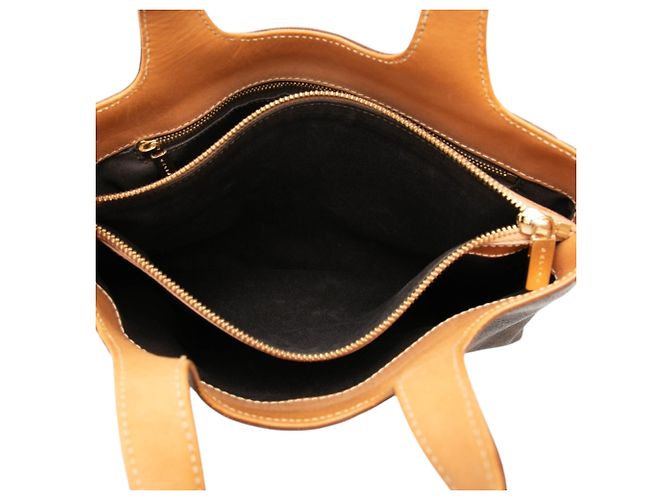 Céline Tote Celine Brown Macadam Coated Canvas Marrone - vista 4
