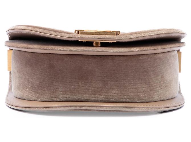 Borsa Messenger Boy Chanel in velluto matelassé marrone, piccola Marrone chiaro - vista 3