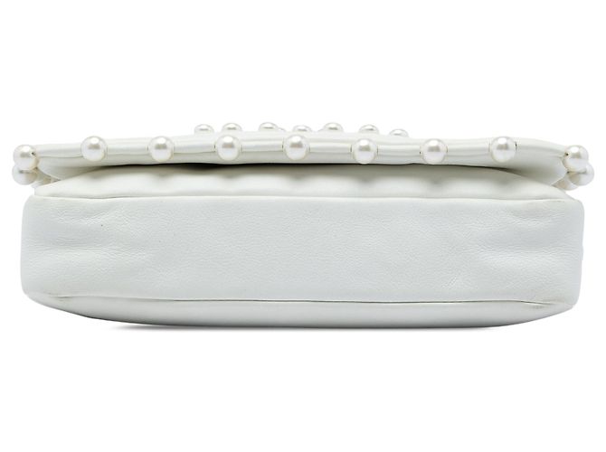 Chanel White Lambskin Pearl Obsession Flap Bianco Bianco sporco - vista 3