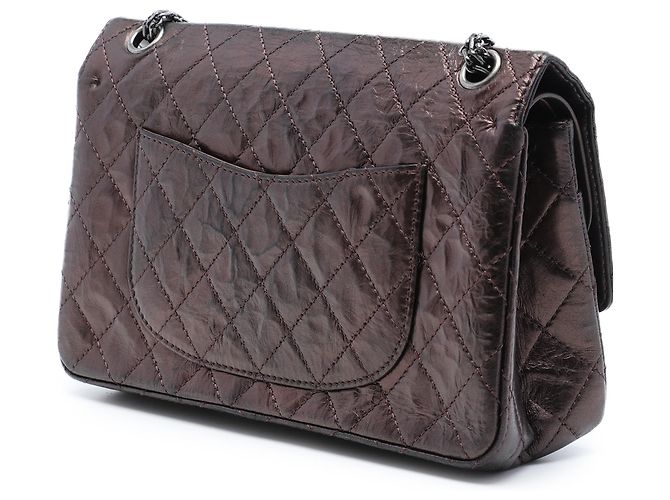 Chanel Brown Quilted Metallic Aged Calfskin Reissue 2.55 Double Flap 226 Marrone Bronzo - vista 2