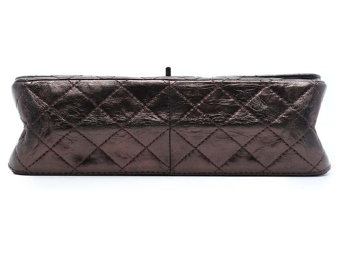 Chanel Brown Quilted Metallic Aged Calfskin Reissue 2.55 Double Flap 226 Marrone Bronzo - vista 3