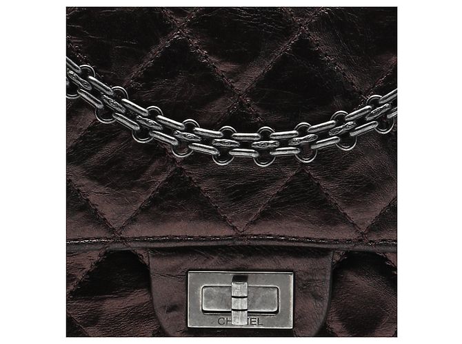 Chanel Brown Quilted Metallic Aged Calfskin Reissue 2.55 Double Flap 226 Marrone Bronzo - vista 6