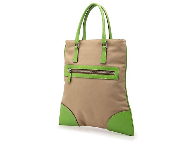Bolso Tote Prada de lona Canapa beige con ribetes Cinghiale - vista 2