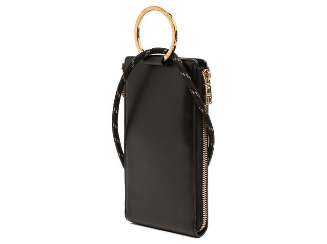 Cartera con correa y placa de logotipo en piel de becerro negra Dolce & Gabbana Negro - vista 2