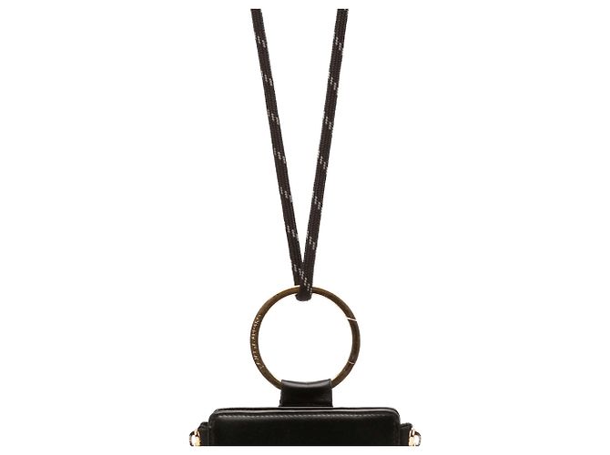 Cartera con correa y placa de logotipo en piel de becerro negra Dolce & Gabbana Negro - vista 7