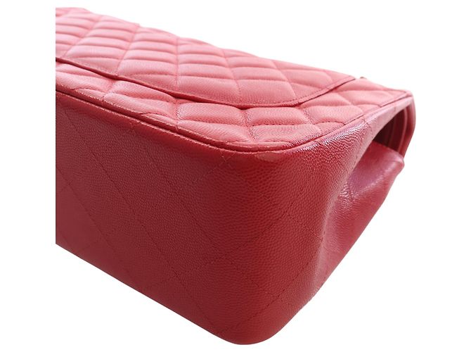 Chanel Red Jumbo Classic Caviar Double Flap Rosso - vista 11