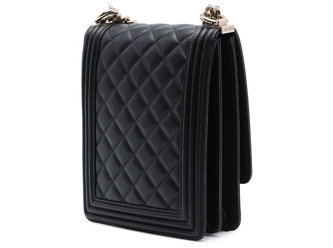 Chanel Black Quilted Lambskin North South Boy Flap Noir - vue 2