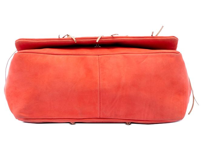Chanel Orange Laser Cut Fringe Suede Flap Arancione - vista 3