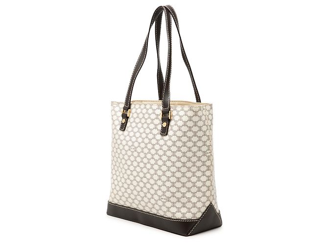 Céline Tote Celine White Macadam Coated Canvas Bianco - vista 2