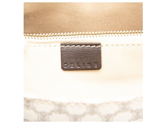 Céline Tote Celine White Macadam Coated Canvas Bianco - vista 5