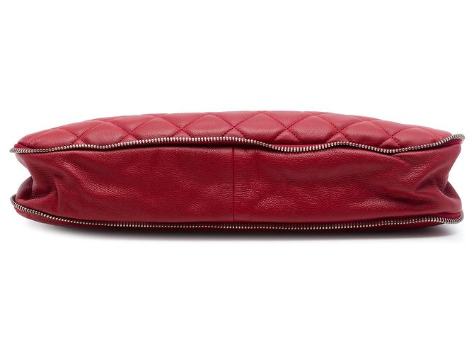 Chanel Red Quilted Caviar Expandable Zip Tote Rot - Ansicht 3