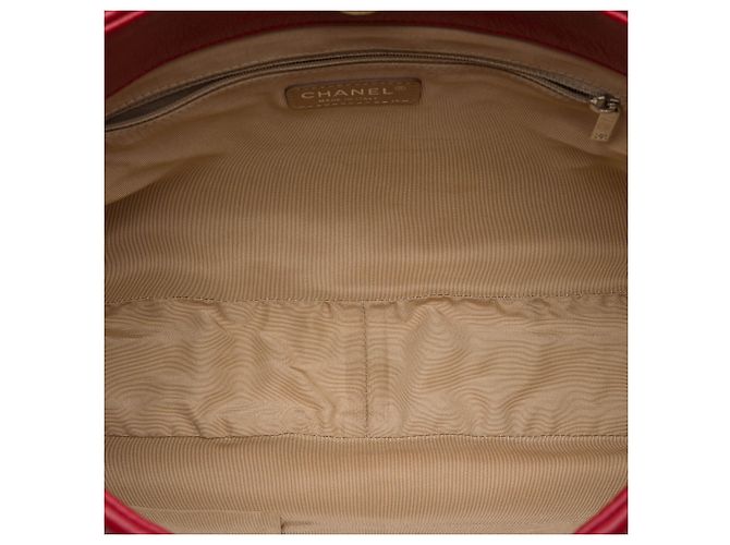 Chanel Red Quilted Caviar Expandable Zip Tote Rot - Ansicht 4