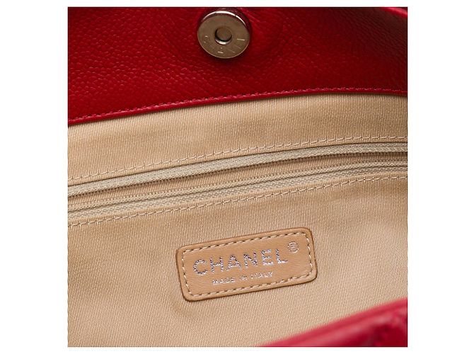 Chanel Red Quilted Caviar Expandable Zip Tote Rot - Ansicht 5