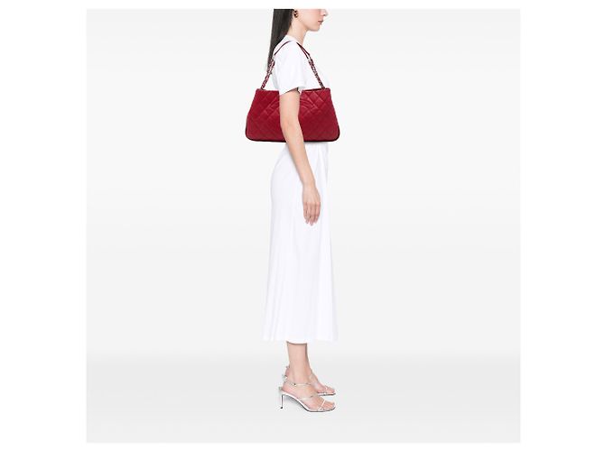 Chanel Red Quilted Caviar Expandable Zip Tote Rot - Ansicht 6