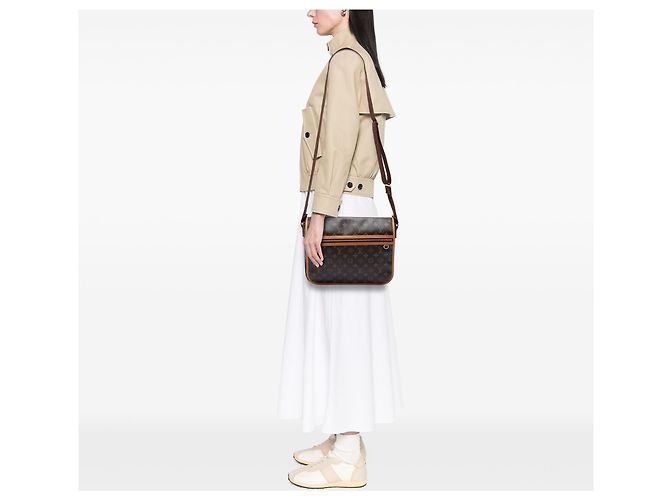 Louis Vuitton Brown Monogram Bosphore Messenger GM Marrone - vista 6