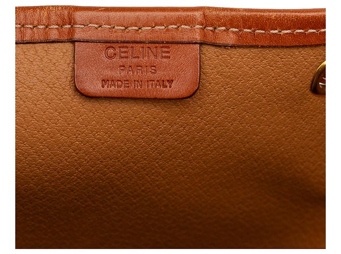 16 Céline Borsa bucket con coulisse Celine Brown Macadam Coated Canvas Marrone - vista 5