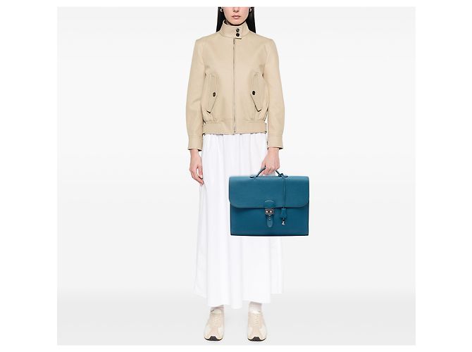 Hermès Blue Togo Sac A Depeches 38 - vista 6