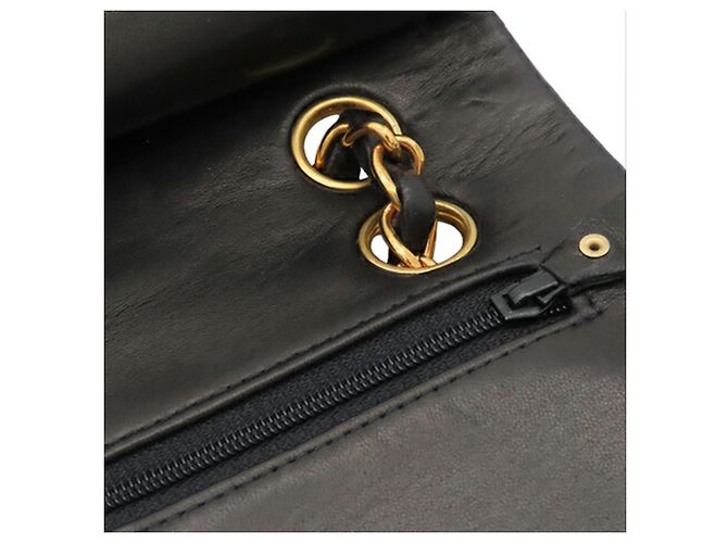 Chanel Black Small Classic Lambskin Double Flap Nero - vista 12