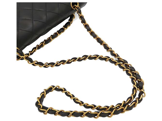 Chanel Black Small Classic Lambskin Double Flap Nero - vista 18