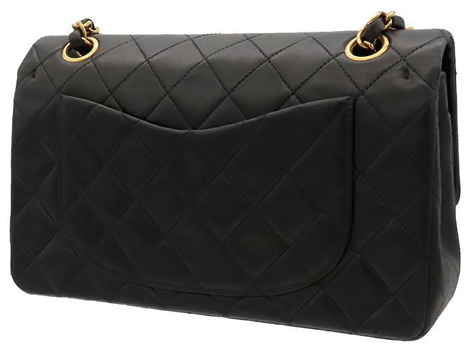 Chanel Black Small Classic Lambskin Double Flap Nero - vista 2
